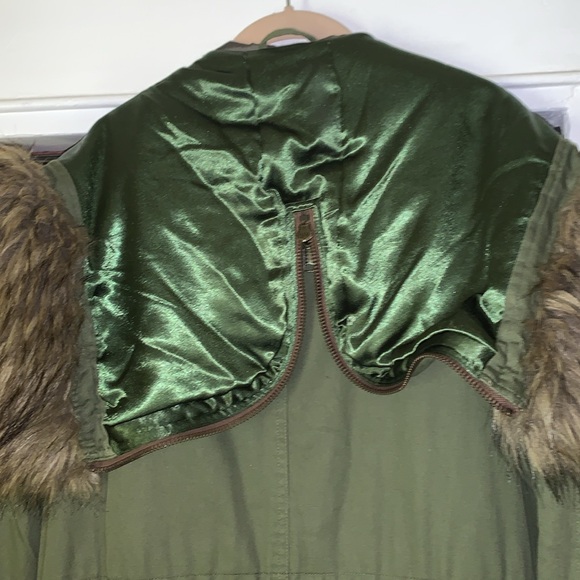 🍂 Free People Farrah Military long Parka Coat Warm Winter Jacket Faux Fur - Picture 5 of 15